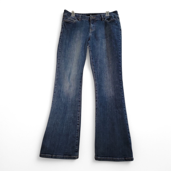 Calvin Klein Flare Jeans Mid Rise Medium Wash Size 10 5 Pocket‎ - Picture 1 of 8